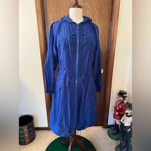 Michael Kors Royal Blue Small Hooded Long Rain Coat